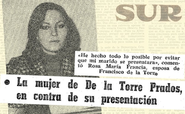 La mujer del alcalde de Málaga ya le pedía a su marido en 1977 que no se presentara a las elecciones
