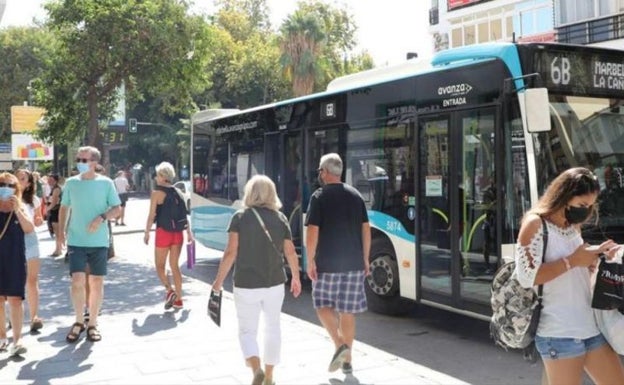 Repintado y campaña de concienciación para respetar las paradas de autobús en Marbella