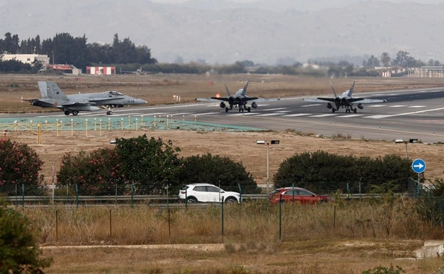 Los cazas F-18 comenzaron el primer ejercicio desde el Aeropuerto de Málaga