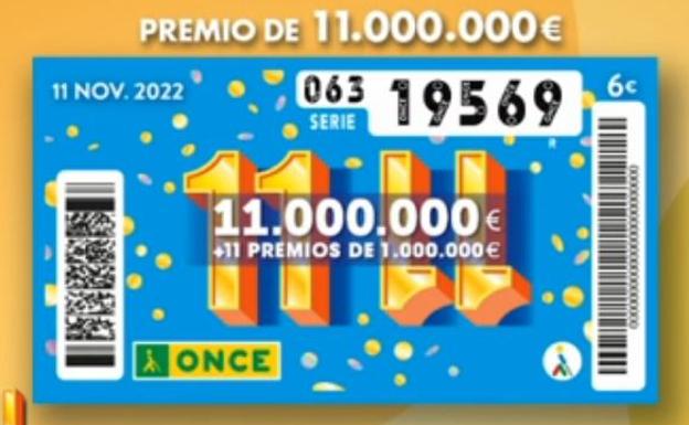 Resultados y número ganador del sorteo 11 del 11 de la Once, que viaja a Galicia