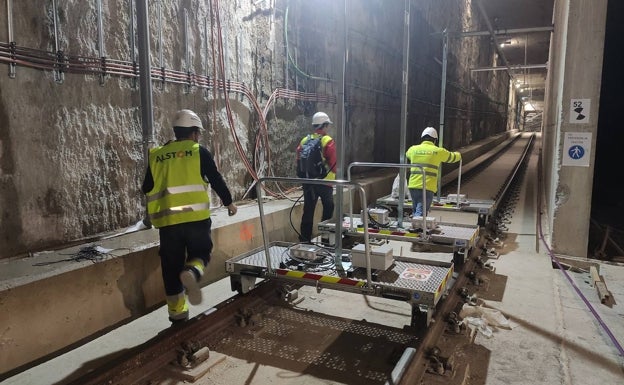 El metro pone a prueba los sistemas contraincendios en el tramo del Centro de Málaga