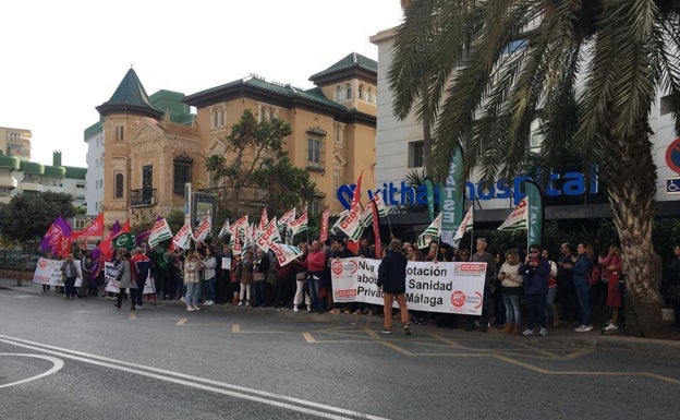 Trabajadores de la sanidad privada de Málaga piden una reducción de la jornada laboral y sueldos «dignos»