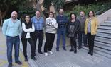 De izquierda a derecha, Francisco González (CSIF), Yolanda Gamero (CC OO), Guillermo Hernández (ANPE), Marina Ribot (CGT), Juan Antonio Bravo (APIA), Concepción Zamora (USTEA), Juan Francisco Vílchez (UGT) y Virginia Rodríguez (ASADIÁN)./FRANCIS SILVA