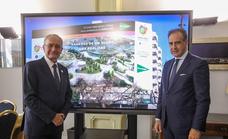 El Corte Inglés muestra su apoyo a la candidatura de Málaga a la Expo 2027 con una lona de más de 1.000 metros cuadrados
