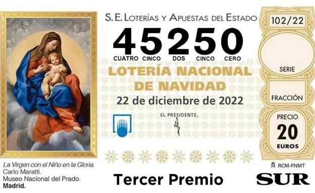 El 45250, tercer premio, cae íntegro en una administración de Madrid