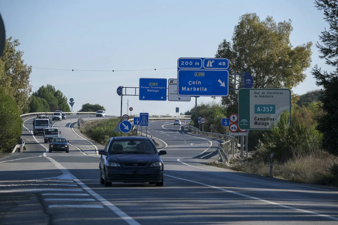 La carretera A-357, la de mayor siniestralidad en la provincia de Málaga