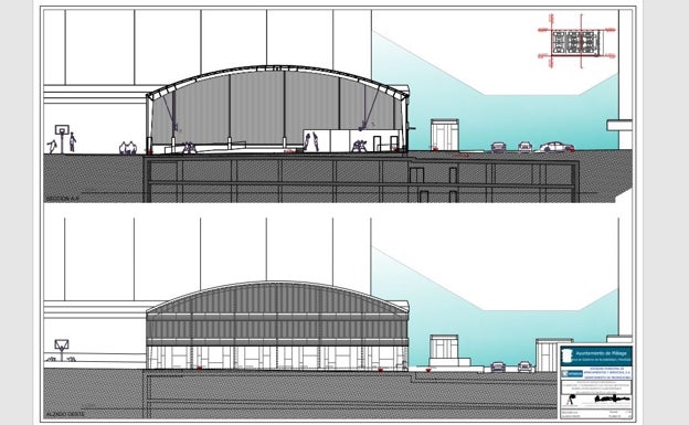 Málaga activa la obra para cubrir las pistas del colegio afectado por el 'parking' de Echeverría del Palo
