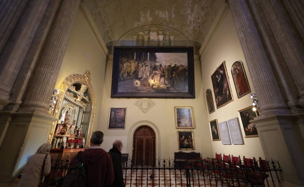 Cuenta atrás para la restauración del gran cuadro del pintor Simonet en la Catedral de Málaga