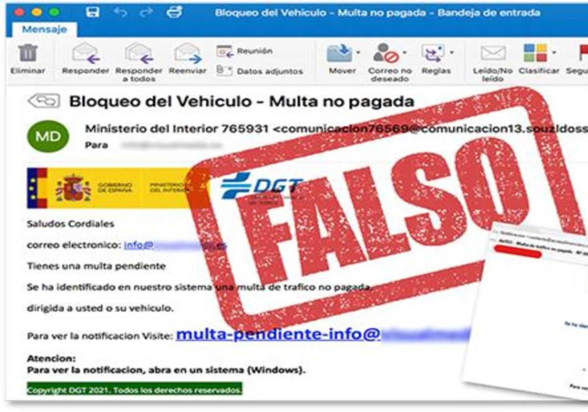 DGT y Guardia Civil alertan de correos para pagar multas que te robarán tu dinero