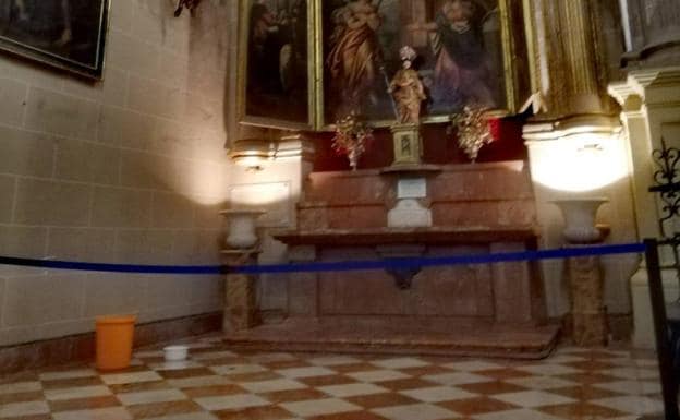 Las goteras regresan a la Catedral de Málaga con las últimas lluvias