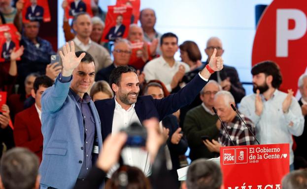 Pedro Sánchez destaca «el compromiso» de Daniel Pérez con Málaga y vaticina una victoria «incontestable»