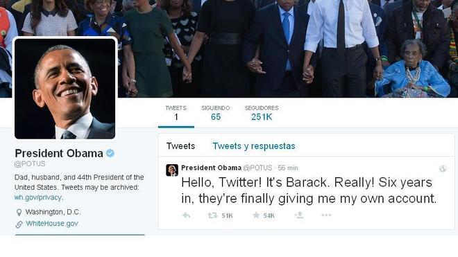 Obama estrena cuenta en Twitter