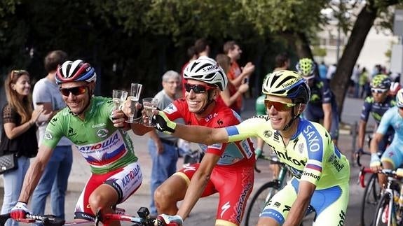 Fabio Aru celebra en Cibeles su primera grande