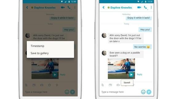 Android permite guardar los mensajes de vídeo de Skype