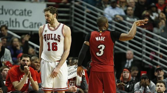 Wade y Bosh superaron el vigésimo 'doble-doble' de Pau Gasol