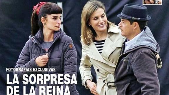 La Reina visita por sorpresa el rodaje de la última película de Trueba