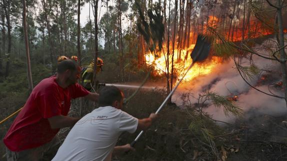 Siguen activos cinco incendios en Galicia, tres de ellos cerca de viviendas