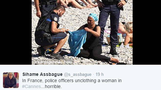 Indignación a favor de dos bañistas obligadas a quitarse el 'burkini' en la playa de Niza