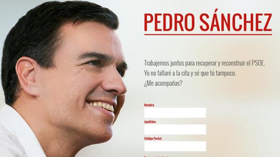 Pedro Sánchez reúne ya a 60.000 simpatizantes en su web, según su equipo