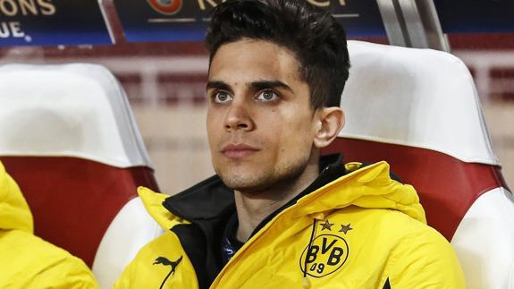 Marc Bartra vuelve a entrenar con el grupo por primera vez tras el atentado