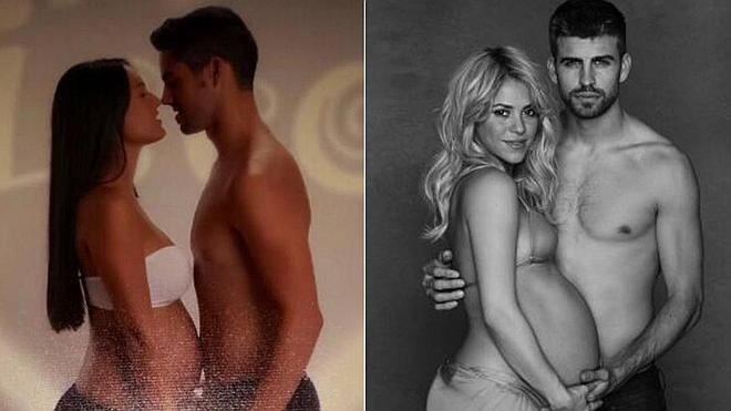 Isco posa con su novia embarazada a lo Piqué y Shakira