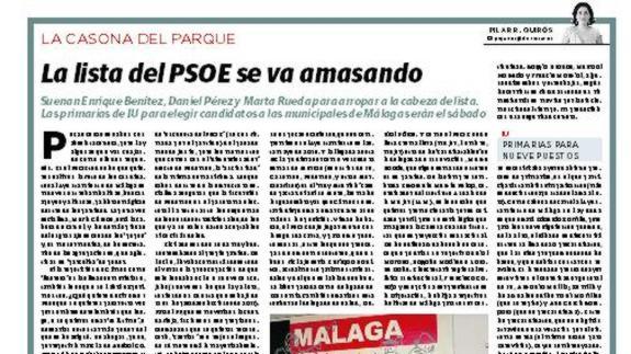 La lista del PSOE se va amasando