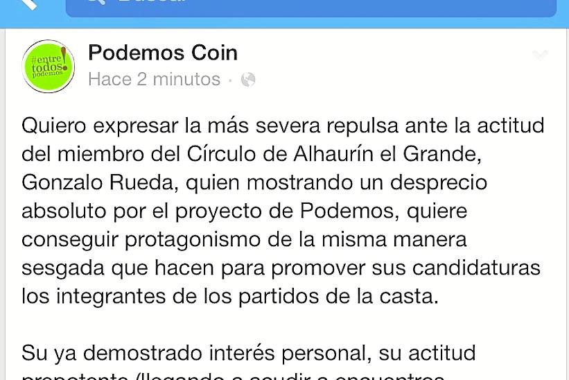 Bronca entre los círculos comarcales de Podemos tras la candidatura de Gonzalo Rueda
