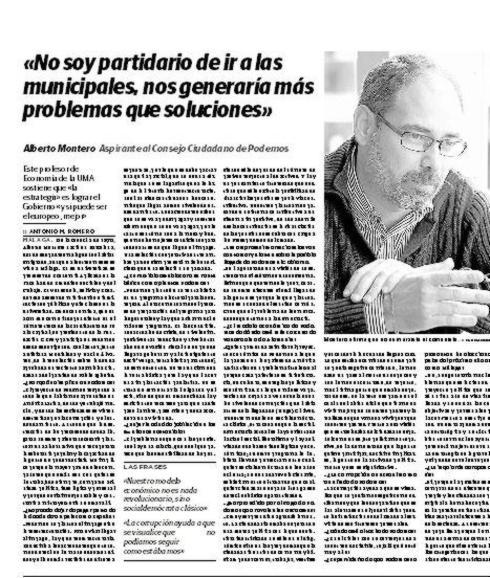 «No soy partidario de ir a las municipales, nos generaría más problemas que soluciones»