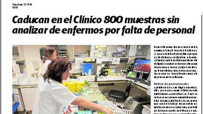 Caducan en el Clínico 800 muestras sin analizar de enfermos por falta de personal