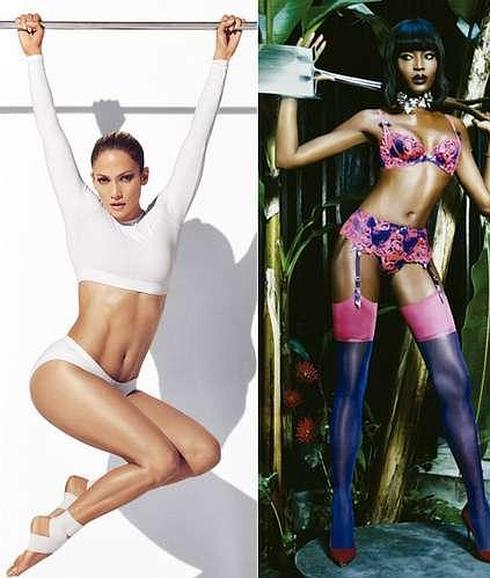 Jennifer Lopez y Naomi Campbell se quedan en ropa interior