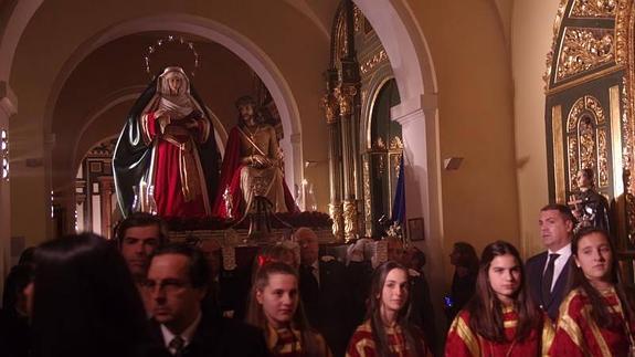 La lluvia obliga a suspender el traslado de las imágenes de Estudiantes