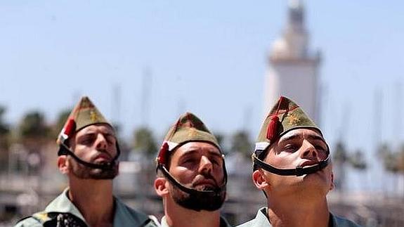 Desfile legionario y parada militar de la Armada de EEUU en el Puerto de Málaga