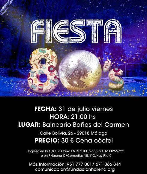 El Balneario se viste de los 80's para recaudar fondos destinados a los proyectos de Fundación Harena