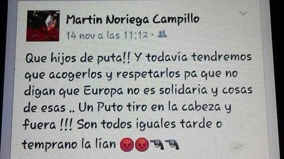 Dimite un concejal del PP en Asturias que pidió «un puto tiro en la cabeza» para los refugiados