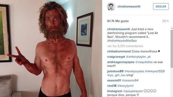 El espectacular cambio físico de Chris Hemsworth