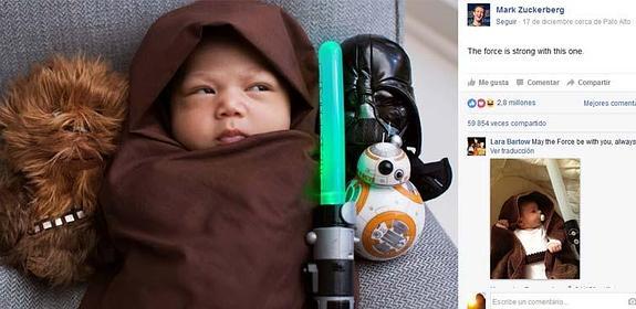 Mark Zuckerberg cuelga una foto de su hija disfrazada de 'Star Wars' y muchos le imitan