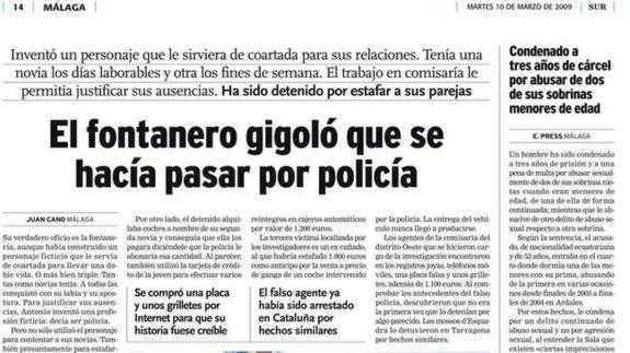 Un precedente en Málaga: el fontanero gigoló que se hacía pasar por agente