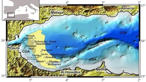 Volcanes de lodo en el mar de Alborán