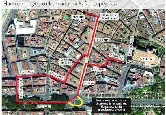 Una opción de recorrido oficial de la Semana Santa de Málaga introduce la calle Mesón de Vélez