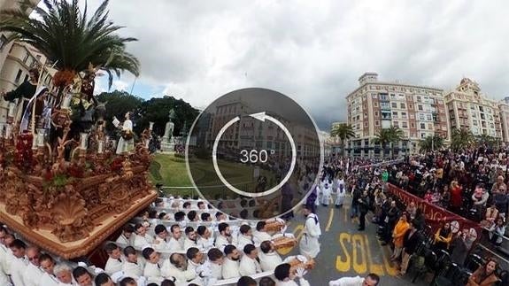 Foto 360: La Pollinica por la rotonda del Marqués de Larios