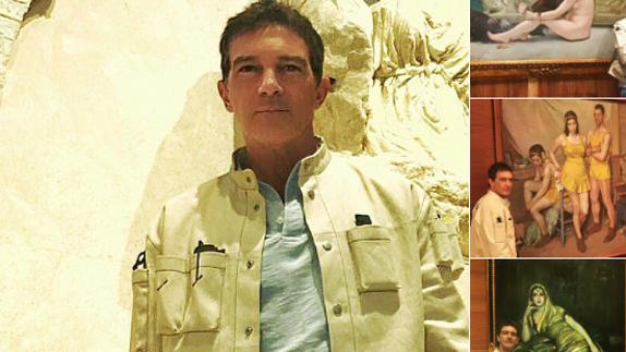 Antonio Banderas apoya con su visita al Museo de Málaga