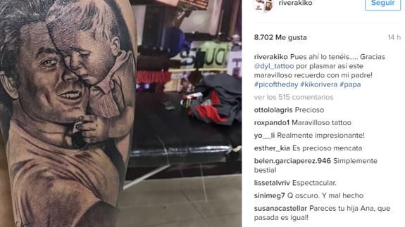 Kiko Rivera se tatúa a su padre en el brazo