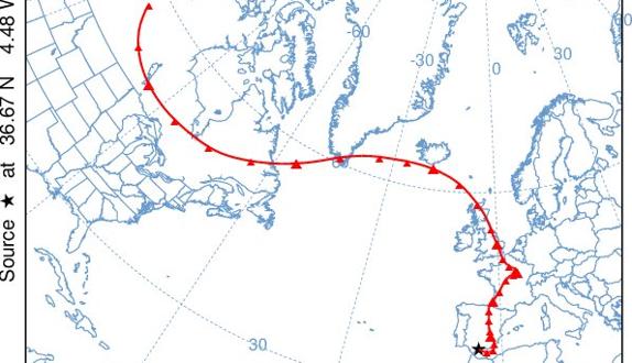 Una pluma que parte hoy desde Canadá tocará el suelo de Málaga el próximo jueves