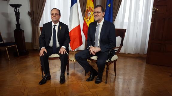 Mariano Rajoy y François Hollande abordan en Málaga los retos de la Unión Europea