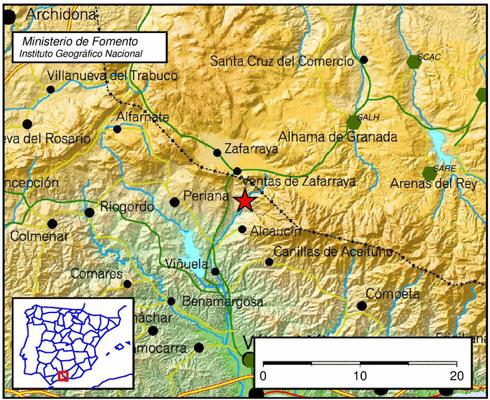 Registrado un terremoto de magnitud 4.1 en Alcaucín