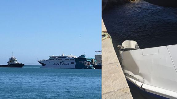 El 'melillero' colisionó contra el muelle a causa de un fallo en el sistema de gobierno