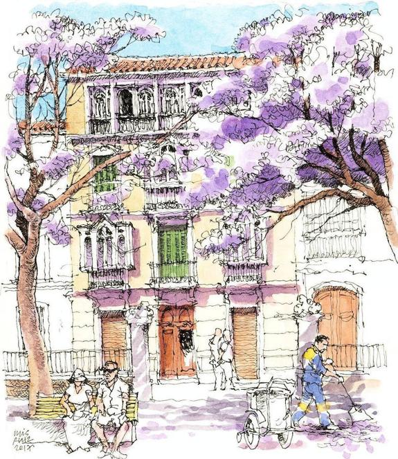 'Málaga a trazos': La ciudad de las jacarandas