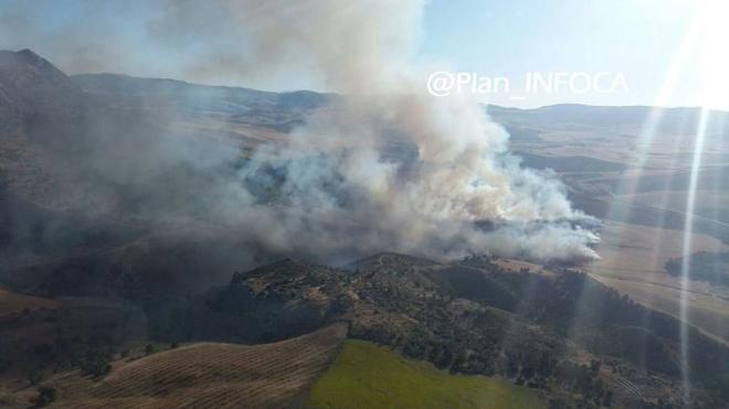 Controlado un incendio agrícola en Teba